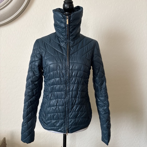 Armani Jeans Jackets & Blazers - Armani Jeans Women's Puffer Jacket - Dark celadon full zip pockets. Size 0